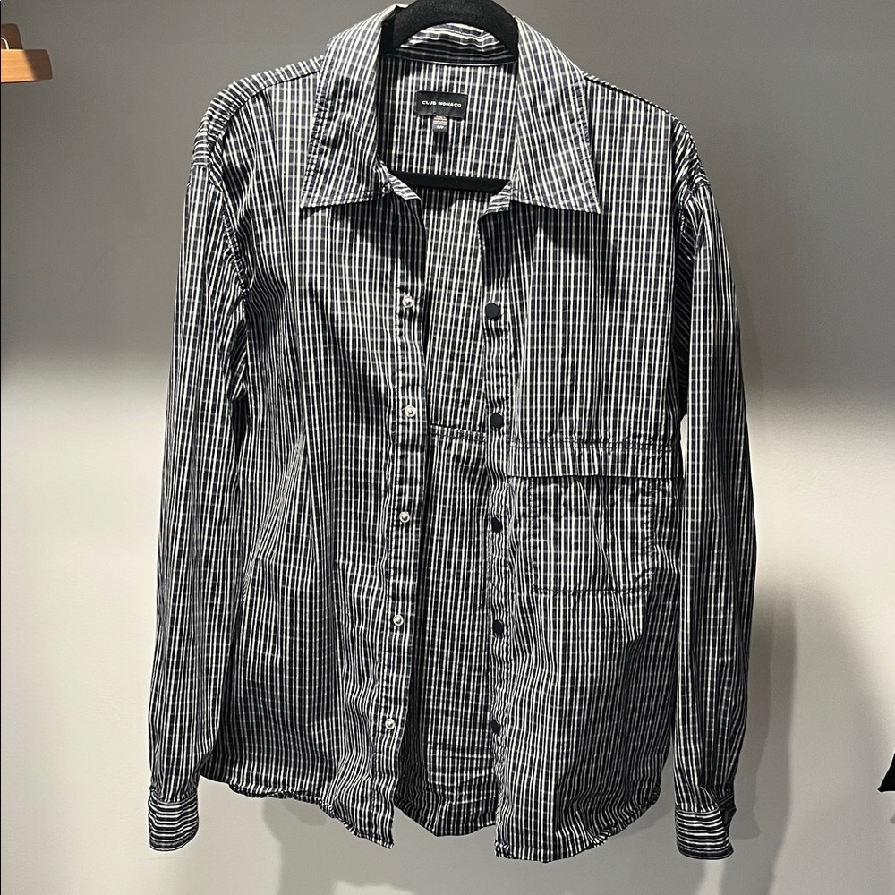Club Monaco cotton/nylon wind breaker shirt S